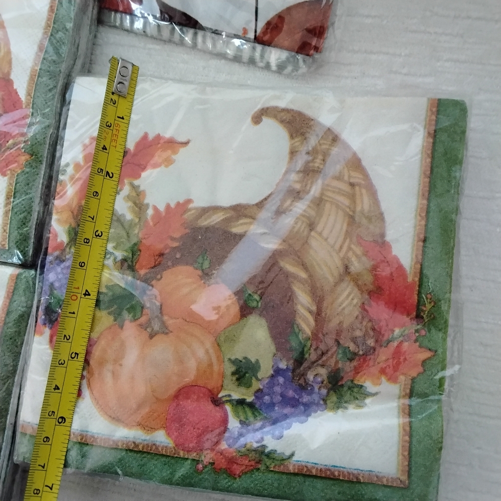 Autumn Harvest and Leaf Party Print Napkin And Treat Bags Bundle - Picture 6 of 11